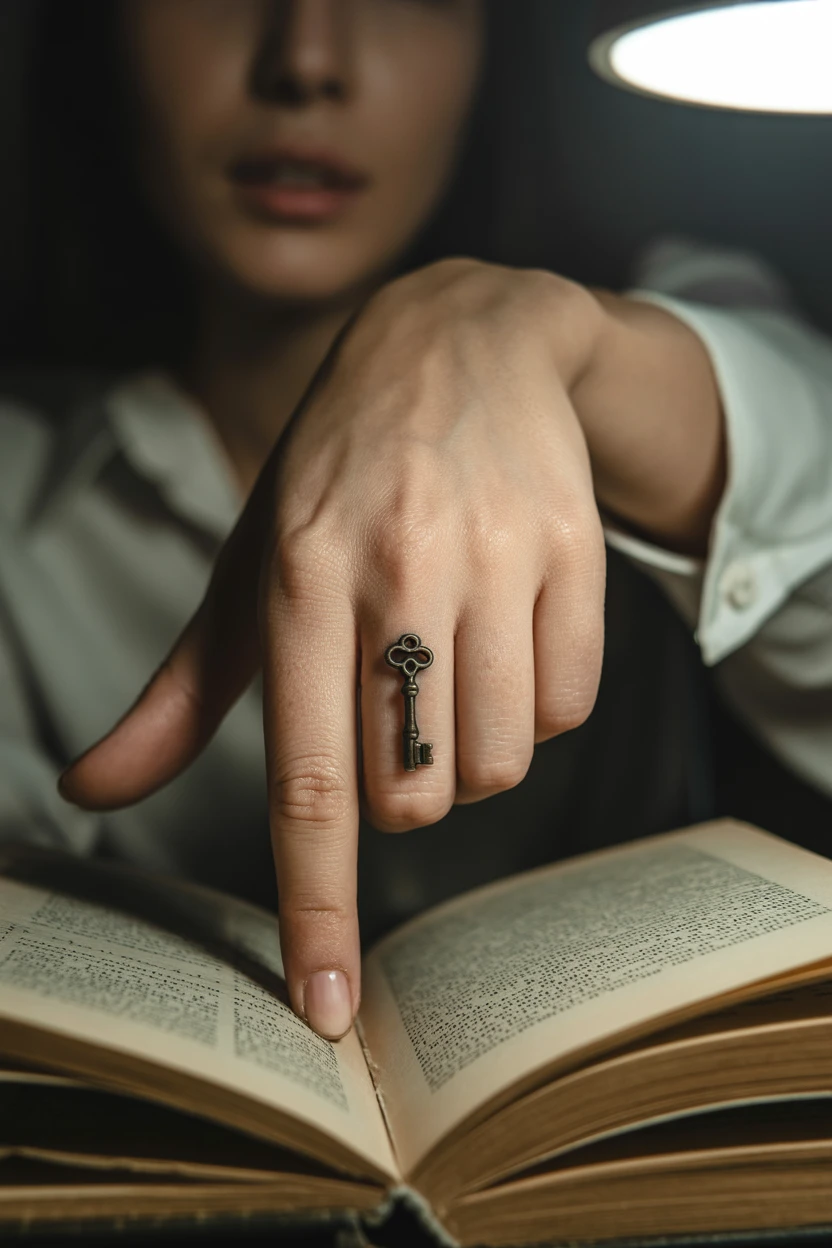 A Tiny, Detailed Key on the Side of the Middle Finger