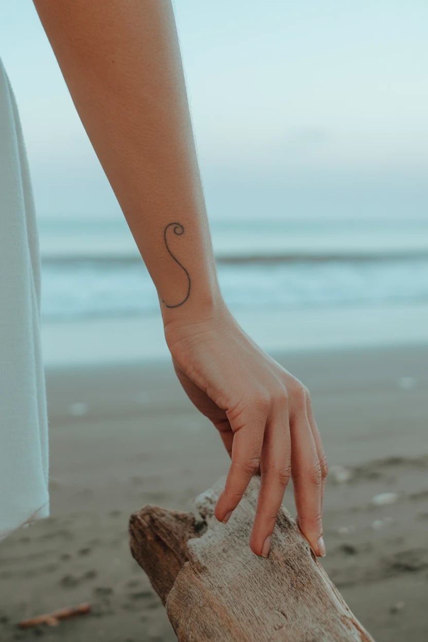 A Subtle Wave Symbol Near the Pinky