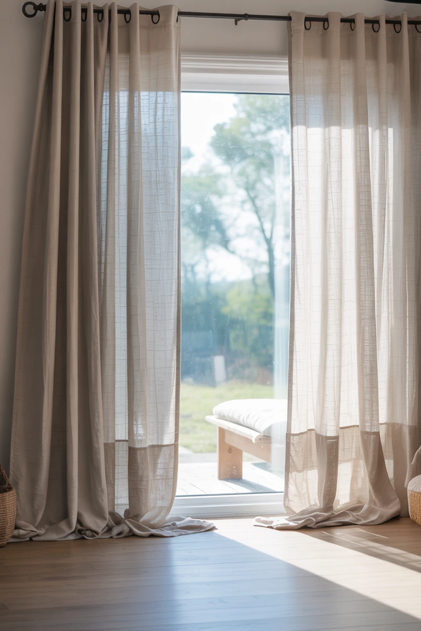 Sheer White Curtains for Soft Light