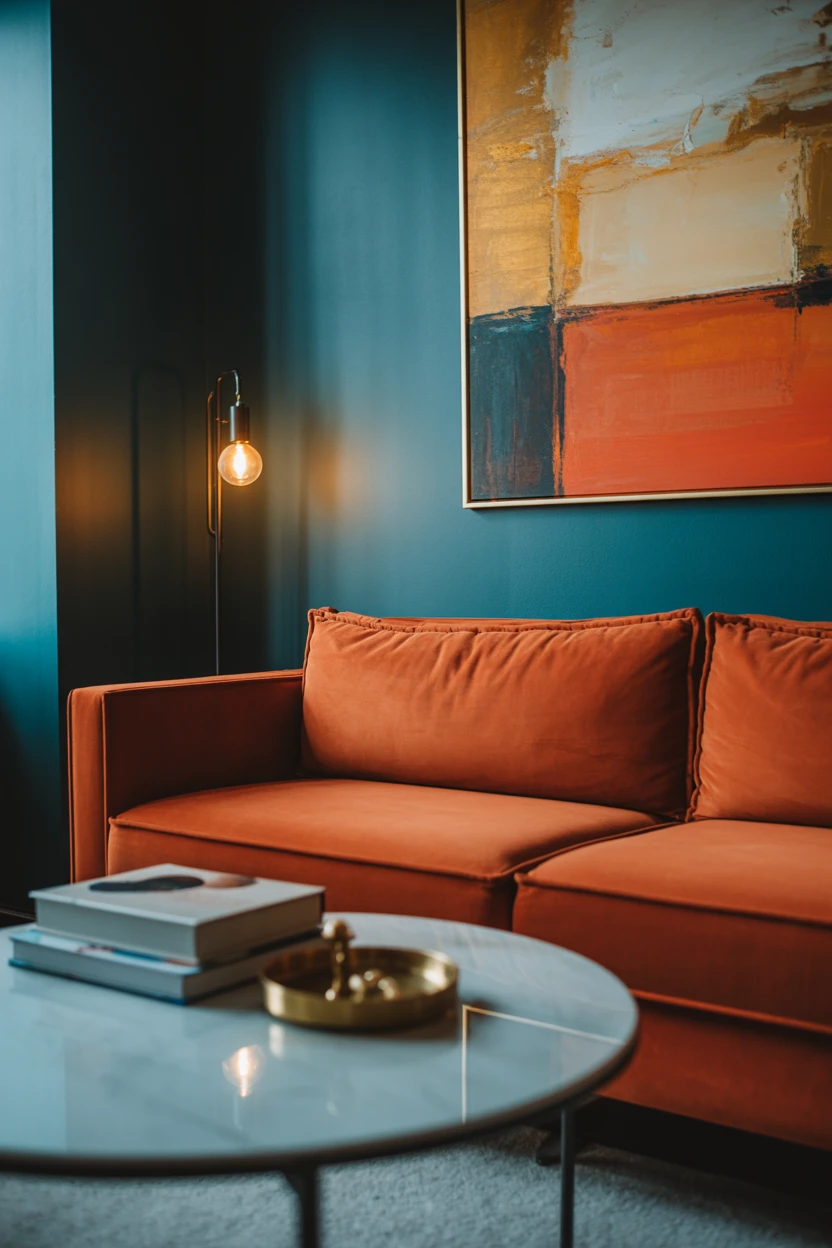 Moody Contrast with Deep Teal Walls