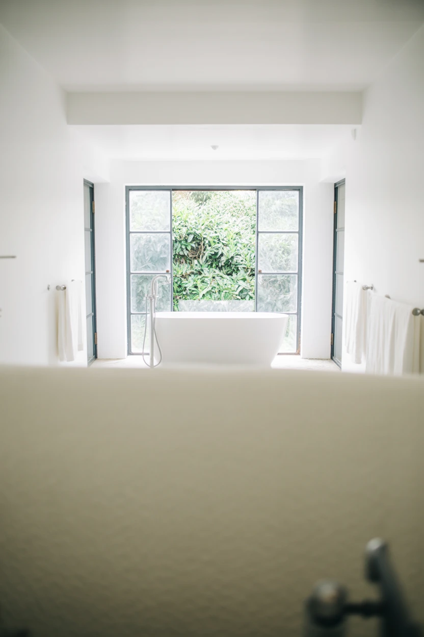 Black-Trimmed Window Frames