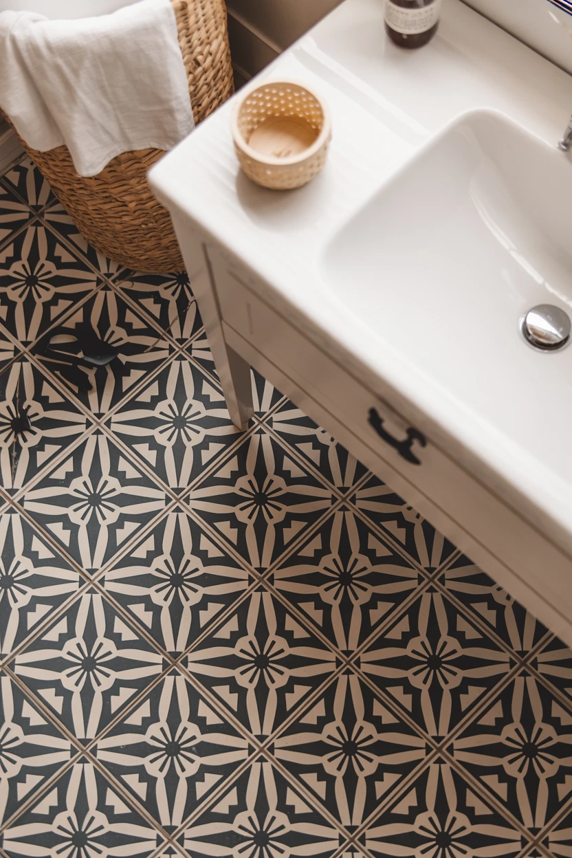 Black and White Geometric Tiles