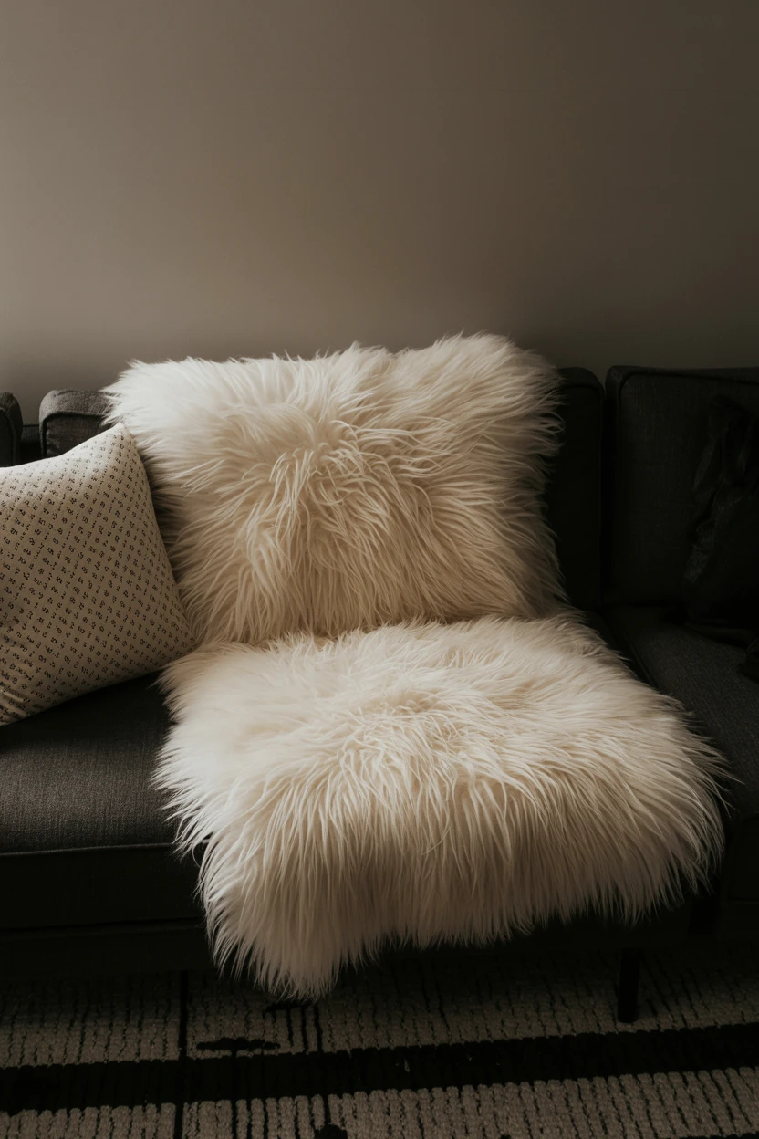 Layer a Sheepskin Throw Over the Seat
