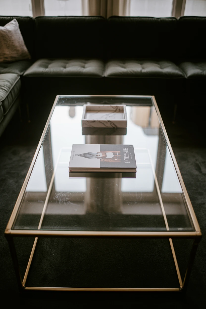 Use a Mirrored or Glass Coffee Table