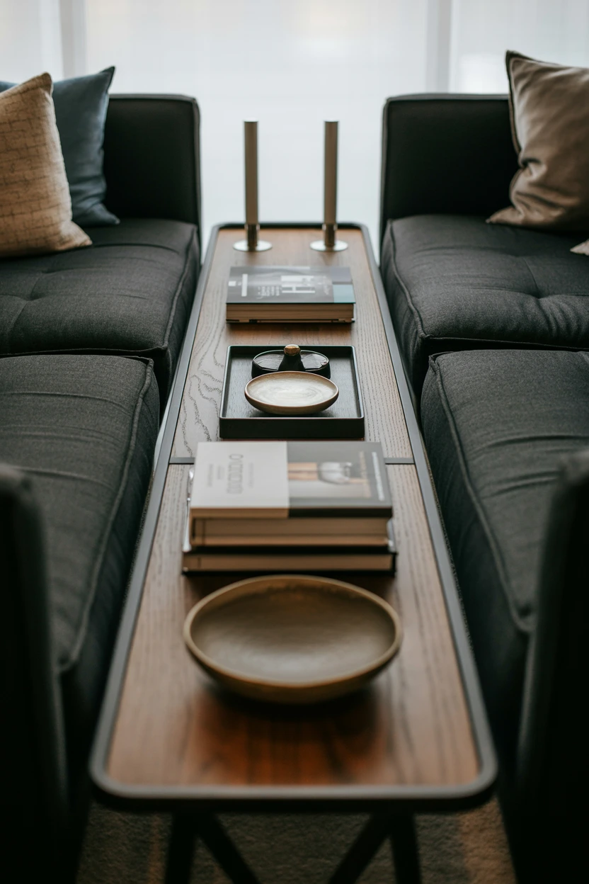Define the Space with a Console Table Behind the Sofa