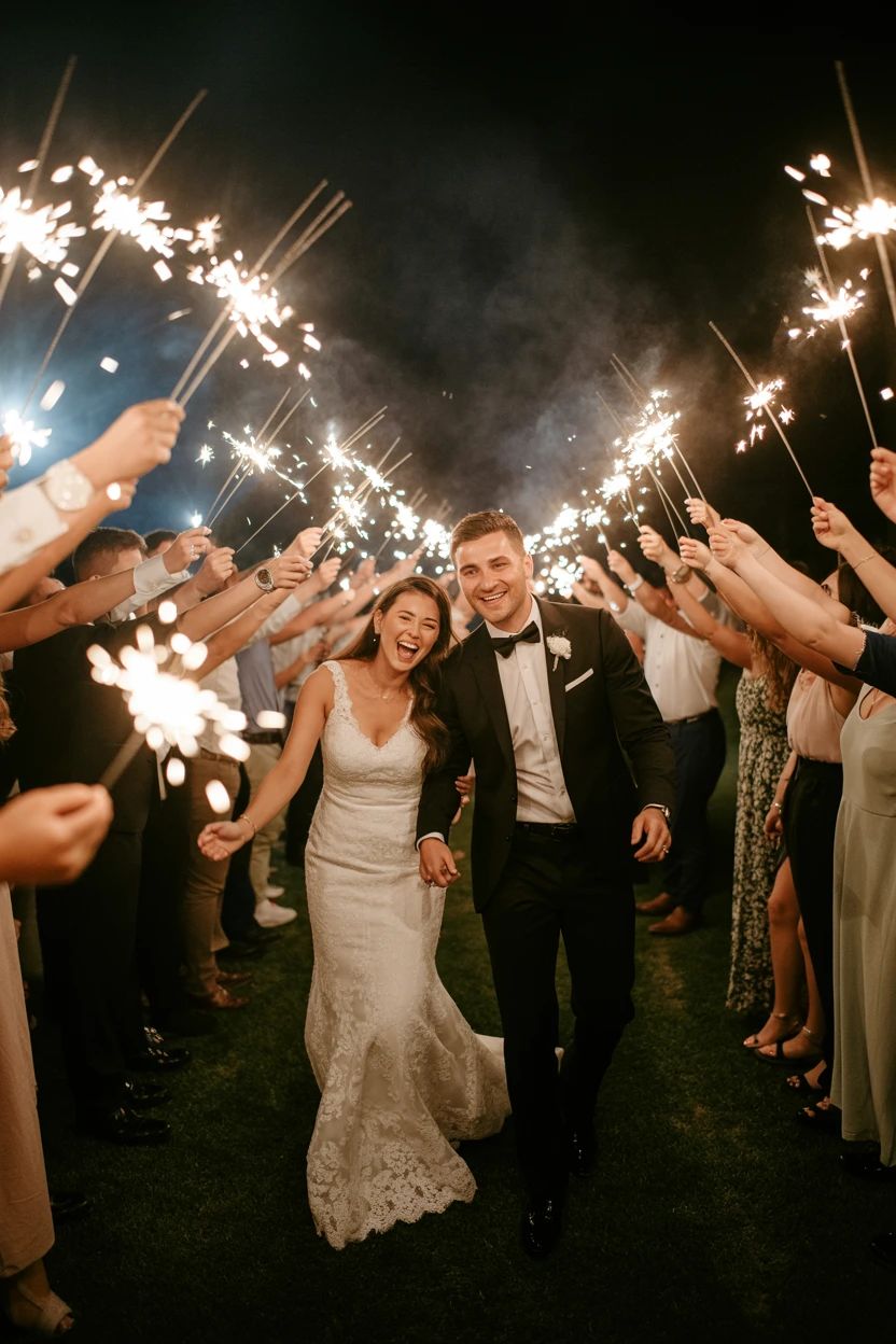 A Grand Exit with Sparklers